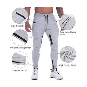 <b>Men's</b> New Design <b>Jogger</b> Pant Best Cotton Breathable Activewear Gym Athletic Workouts with Zipper Pockets Plain Dyed - Product Image 1