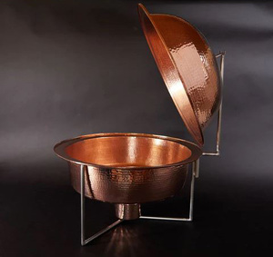 Nouveau plat de service moderne avec couvercle pour la maison hôtel Restaurant ustensiles de cuisine plat de service décor cuivre couleur plat de service - Product Image 2