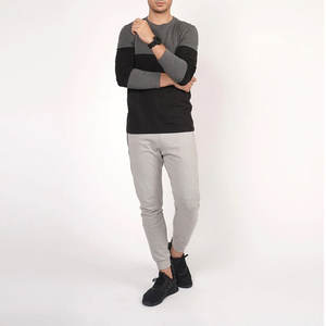 Chándales de hombre personalizados transpirables de algodón 100% de calidad superior, conjunto de sudadera de jersey liso de dos piezas, cuello redondo de talla grande - Product Image 2