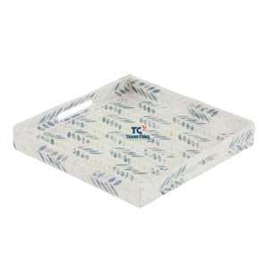 Bandeja decorativa ecológica de nácar de alta calidad, diseño elegante hecho a mano para mesas de centro, exhibición de comedor, Vietnam - Product Image 1