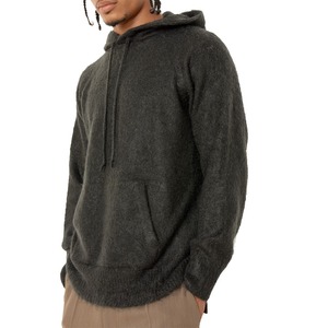 OEM Personnalisé Hommes Casual Pullover Fluffy Mohair Sweat à capuche Brossé Polaire Tissu Jacquard Tricoté pour l'hiver - Product Image 4