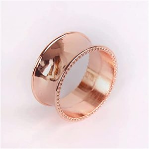 Anillo de cobre para servilleta, diseño de tallo de hoja de aspecto moderno, cobre sólido brillante, pulido, precio al por mayor - Product Image 4