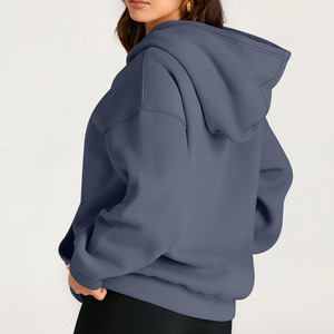 2025 Otoño e Invierno empalme Color Streetwear letra impresa suelta de gran tamaño Casual pulóver básico moda Sudadera con capucha para mujer - Product Image 6