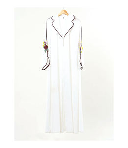 Modest Dresses Plain solid Color Traditional Classic <b>Islamic</b> Muslim plated women's abaya - Product Image 1
