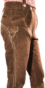 Elegante Lederhosen bávaro, Kniebund Hosen, Hombres Ledersosen Trachten Lederhosen Pantalones de cuero con tirantes 2025 - Product Image 3