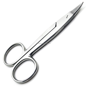 Ciseaux à couronne incurvée 4,5 pouces en acier inoxydable, instrument chirurgical dentaire manuel durable, certifié CE ISO, OEM ODM, vente en gros - Product Image 1