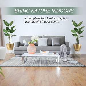 Maceta de oro Premium de precio al por mayor con soporte de metal desmontable recién lanzada para uso en jardín de la India - Product Image 2