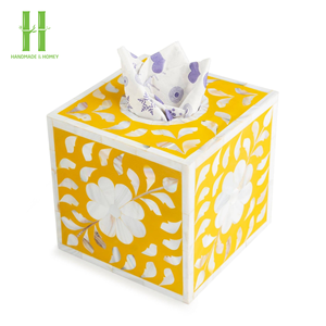 Boîte à mouchoirs moderne MOP en forme de cube Boîte de rangement pour serviettes Porte-mouchoirs en papier fait à la main pour la cuisine à manger du Vietnam - Product Image 6