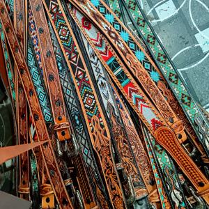 เข็มขัดหนังวัวพร้อมสายคาดมือแบบตะวันตกประดับลูกปัดเข็มขัดแกะสลักแบบตะวันตก - Product Image 6