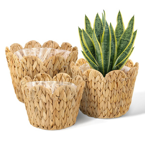 Grands paniers de plantation faits à la main en jacinthe d'eau, pot de plante de qualité supérieure, paniers de plantation tressés - Product Image 1