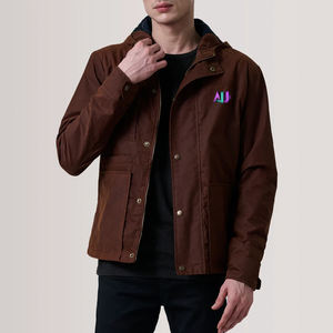 Chaqueta de Lona para Hombre, Diseño Moderno con Capucha, Tejido Resistente, Secado Rápido, Transpirable, Ajuste Cómodo para Estilo Urbano - Product Image 1