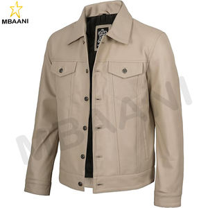 Veste en cuir pour homme - Véritable cuir d'agneau vintage, vestes en cuir pour homme de style camionneur - Product Image 1