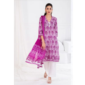 Traje Salwar Kameez de 3 piezas de marca Original para mujer, vestido de césped paquistaní con estampado Digital, venta al por mayor, ropa India pakistaní para - Product Image 1