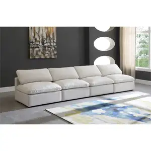 Sofá seccional individual de lujo muebles sofá Seccional de cuero blanco