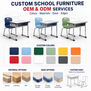Meubles de classe modernes et abordables, ensemble table et chaise en bois, design ergonomique, combo pour les élèves du lycée, confort optimal - Product Image 3