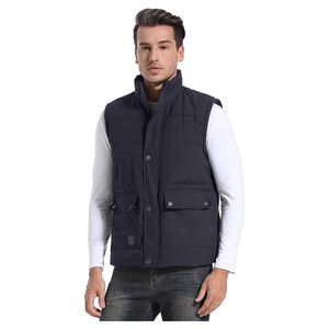 Flygo Classic Nylon Lightweight Unisex Winter Warm Outdoor Puffer Vest Men's Thick Fleece <b>Lined</b> Sleeveless Jacket Waistcoat - Product Image 2