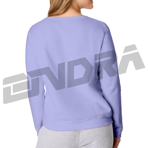 Sudadera clásica azul cielo para mujer, tacto de algodón suave, ajuste relajado, estilo urbano, uso diario para otoño e invierno, tendencia de superposición - Product Image 3