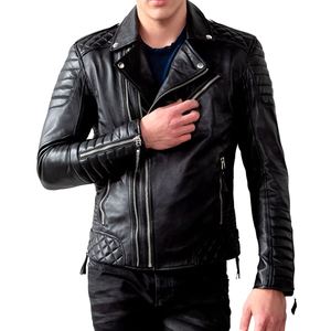 Chaqueta de moto de cuero genuino estilo motorista rojo con chaqueta de moto de cuero de carreras protegida CE blindada para hombres - Product Image 4