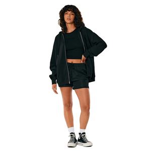 Pull à capuche en polaire 100% coton, couleur unie, haute qualité, personnalisé, Design de marque, manches longues, fermeture éclair, pour femmes, vente en gros - Product Image 6