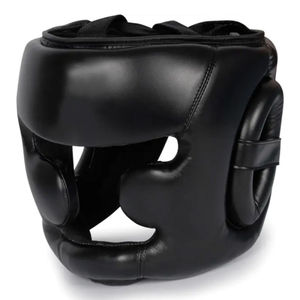 Casque de protection de boxe en cuir PU véritable de qualité supérieure, rembourrage en mousse souple, deux tons, casque de boxe, protège-tête - Product Image 2