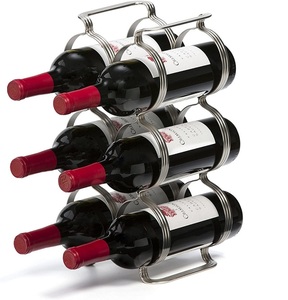 Supports de porte-bouteilles de vin de conception de table du fabricant 11.5 ''H X 10.25'' W X 8.25 ''D Supports de porte-bouteilles de vin à plusieurs niveaux en métal - Product Image 4