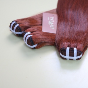 Vente en gros Super vente 100% vietnamien Super Double dessiné brut vierge faisceaux de cheveux humains os droit Remy cheveux de couleur brune - Product Image 3