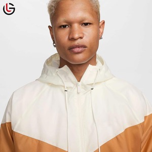 Veste coupe-vent à col montant et à blocs de couleur unie pour homme, logo personnalisé sur le devant, couleurs contrastées, veste d'hiver pour l'extérieur - Product Image 4