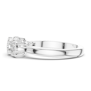 Bague à trois pierres en diamant de laboratoire de 0,496 carats pour femme, clarté VVS-VS EF, disponible en or rose, or jaune, or blanc et argent 925 - Product Image 4