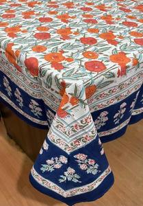 Cotton Block Printed <b>Table</b> <b>Cover</b> for Wedding Restaurant Kitchen Dining Handmade Floral Round Pattern <b>Table</b> Cloth - Product Image 2