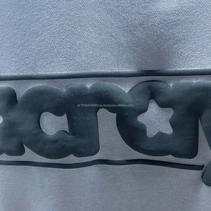 Ensemble de vêtements de sport surdimensionnés décontractés pour hommes sweat à capuche à point contrasté pantalon de survêtement impression bouffante survêtement décontracté d'été - Product Image 5