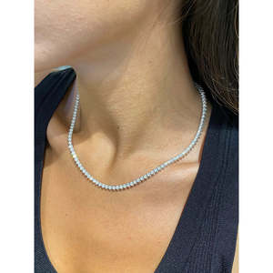 SHREYA DIAM IGI Certified 14k <b>Gold</b> Pave Set Lab Grown Elongated Diamond <b>Tennis</b> <b>Necklace</b> Round Cut Anniversary Gift - Product Image 2