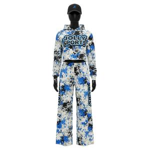 Chándal de Mujer Premium de Poliéster y Elastano con Forro Polar de 280 GSM, Sudadera Corta con Estampado Azul y Blanco, Logotipo Personalizado, Tallas Grandes - Product Image 1