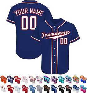 Uniformes de Equipo Sublimados Personalizados, Jersey de Béisbol, Conjuntos de Baloncesto, Secado Rápido, Reversible, Camiseta con Cuello en V y Botones - Product Image 1