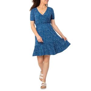 Abito Leota Chelsea Blu Effetto Incrociato Elegante Formale Casual per Feste Diurne, Taglie dalla XS alla XL, Traspirante con Logo Personalizzato - Product Image 4