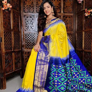 Tusser Soft Silk Sarees Avec Allover Digital Imprimé Avec Zari Border - Product Image 1