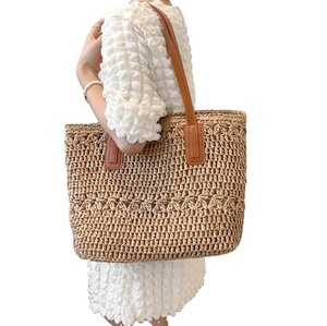 Bolsa de Mano Tejida a Mano de Alta Calidad, Linda Bolsa de Paja, Bolsas de Playa de Macramé, Directamente del Proveedor Indio - Product Image 1
