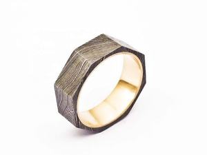 Bague de mariage et de fiançailles unisexe personnalisée en acier Damas fait main, écologique et durable, supporte la personnalisation OEM, cadeau d'anniversaire - Product Image 5