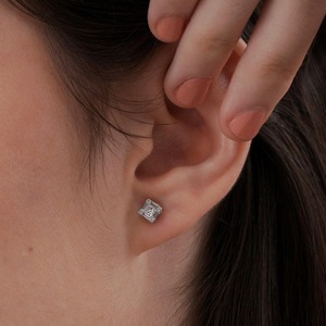 Pendientes de Diamantes de Laboratorio con Corte Princesa, Elegantes, con Oro de 14k, Certificados por IGI, para Mujer, Uso Diario, Moda - Product Image 3