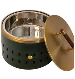 High Quality Round Stainless Steel Casserole Dish Exclusive Stylish <b>Food</b> Storage Metal Pot Elegant Contemporary Design - Product Image 1