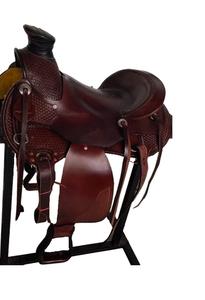 Selle occidentale de style anglais de qualité supérieure 100% équipement d'équitation essentiel en cuir durable fait à la main pour l'équitation - Product Image 2