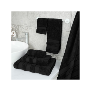 Soft Terry Weave Cotton Bath <b>Towel</b> 550GSM Minimalist <b>Embroidered</b> Texture 27x54in Quick Dry Ultra Absorbent GOTS Certified India - Product Image 4