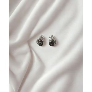 <b>Shell</b> Stud Earrings with Bezel Set Abalone Plant Design - Product Image 1