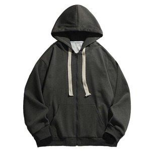 OEM Unisex Otoño Invierno Jersey con capucha personalizado bordado liso sudadera con cremallera completa Ups lavado técnica sólido con capucha suelta - Product Image 6