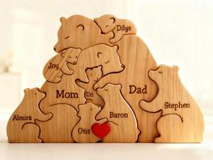 Escultura de Rompecabezas de Osos de Madera Personalizada |   Decoración del Hogar Hecha a Mano |   Acabado de Calidad Premium |   Precio de Fábrica al por Mayor - Product Image 1