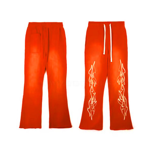 Service OEM le plus vendu Pantalon de survêtement évasé délavé à l'acide Prix de gros Pantalon de survêtement délavé à l'acide en coton - Product Image 2