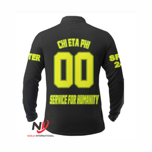 Chi Phi Beta Custom Women's XL Camisetas ajustadas Recortadas Ladies Camisetas en blanco Relieve manga completa Heat Press Printed Mix - Product Image 3