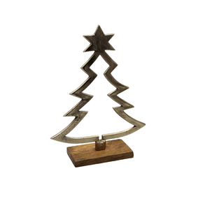 Classic Decorative Luxury Handmade X-Mas <b>Tree</b> With Aluminum/Wood Rough Brass Finished for Home Decoration - Product Image 2