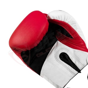 Gants de boxe de compétition en cuir de vachette de haute qualité rouge et blanc tendance et lourds - Logo personnalisé - Product Image 2