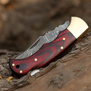 Cuchillo de cocina de hoja fija de acero Damasco de alto carbono Mango de madera de 12 pulgadas Grado industrial personalizable Hecho en Pakistán - Product Image 5