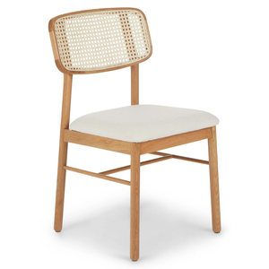 Silla de comedor con respaldo de ratán moderna de mediados de siglo: elegante y cómoda - Product Image 1
